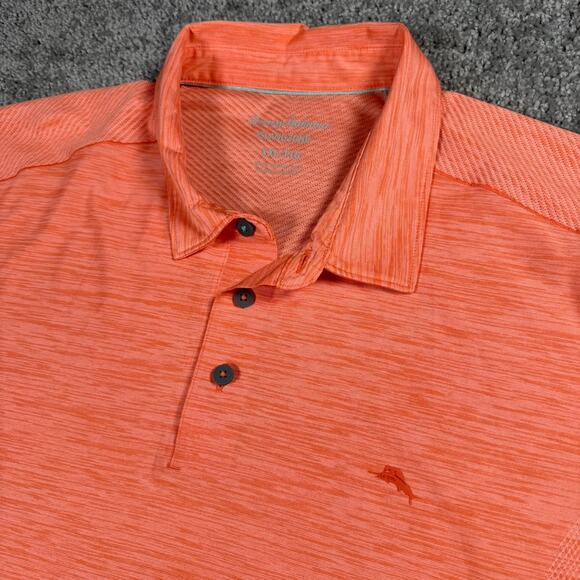 Tommy Bahama Polo Orange Island Zone Rugby Embroidered Logo Mens XXL - Picture 1 of 9